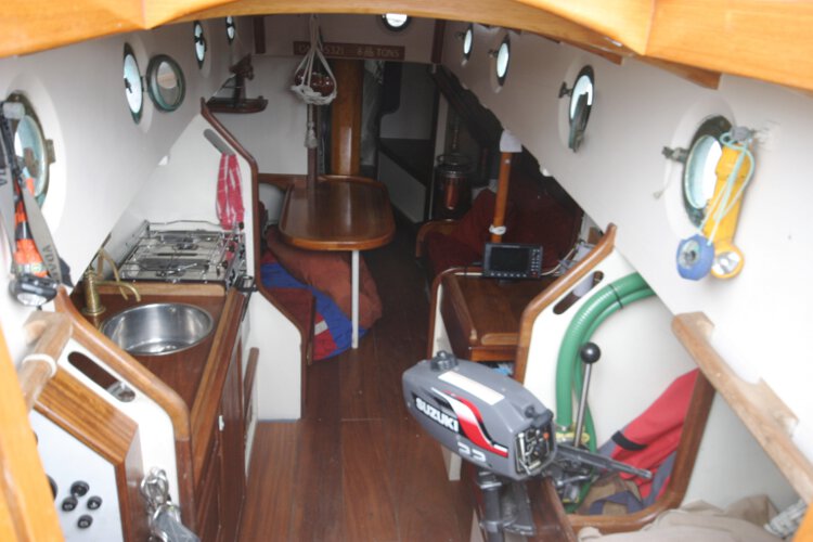 Wooden Classic Gaff cutterfor sale The saloon - As seen from the companionway