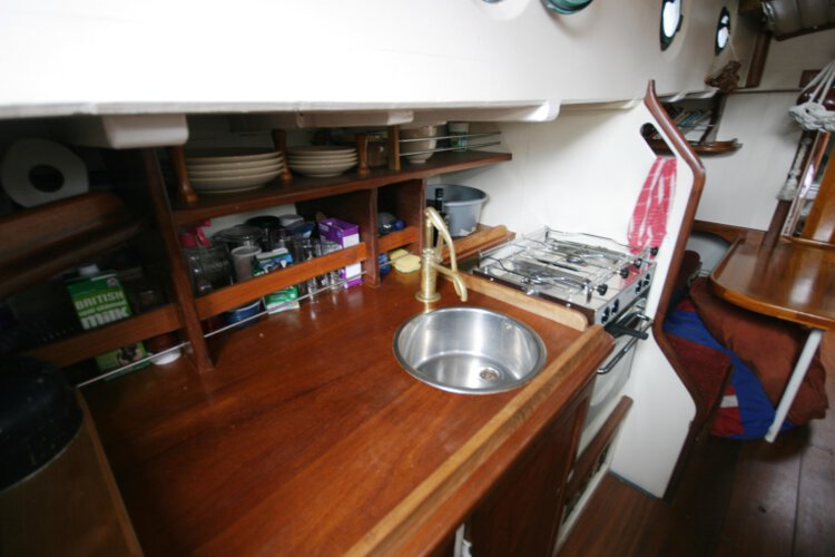 Wooden Classic Gaff cutterfor sale The galley - 