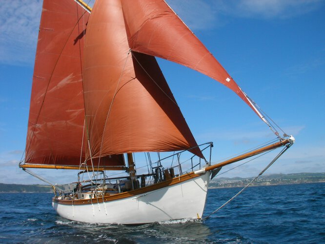 Wooden Classic Gaff cutterfor sale Under sail - Owners picture
