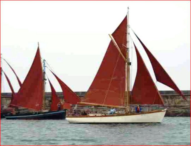 Wooden Classic Gaff cutterfor sale Under sail - Starboard tack, note the cutter rig and the topsail