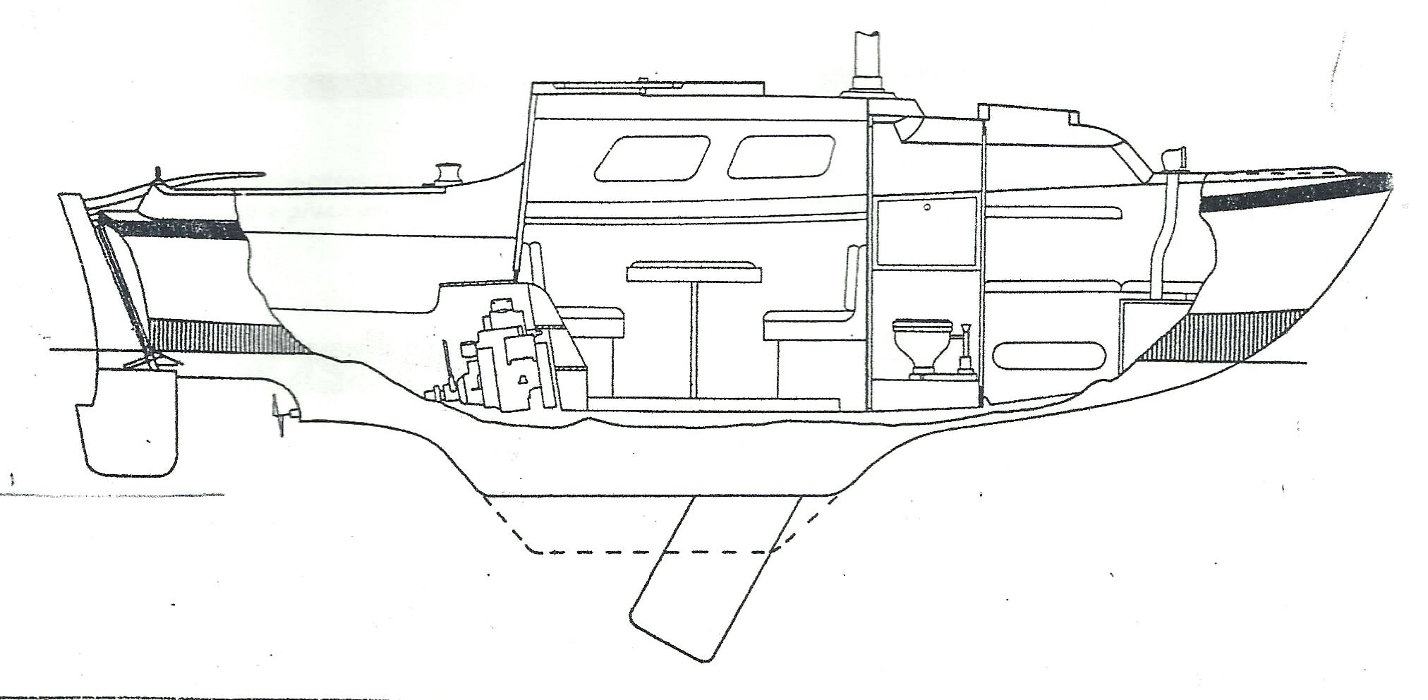 Seamaster Sailer 23for sale Profile Drawing - From Manufacturer's original brochure.
