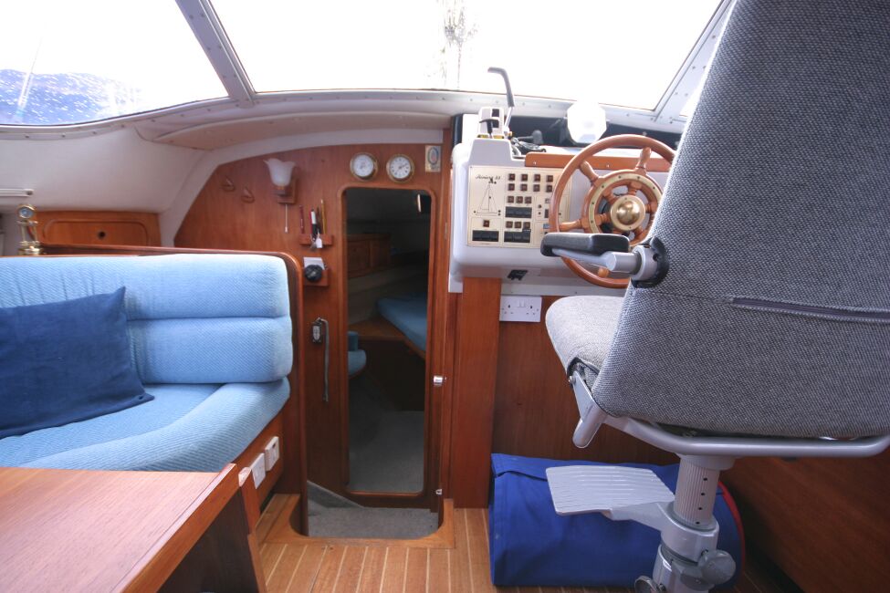 Westerly Riviera 35 MkIIfor sale Bottom of the Companionway Steps - Looking towards the forward cabin entrance. 