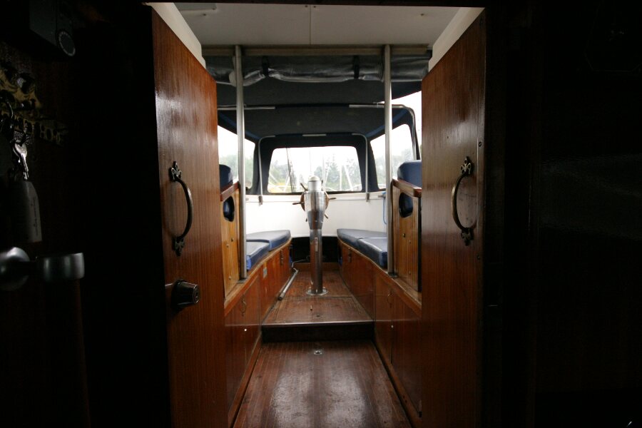 Finnsailer 35ft Motor Sailerfor sale View out of companionway to cockpit - 