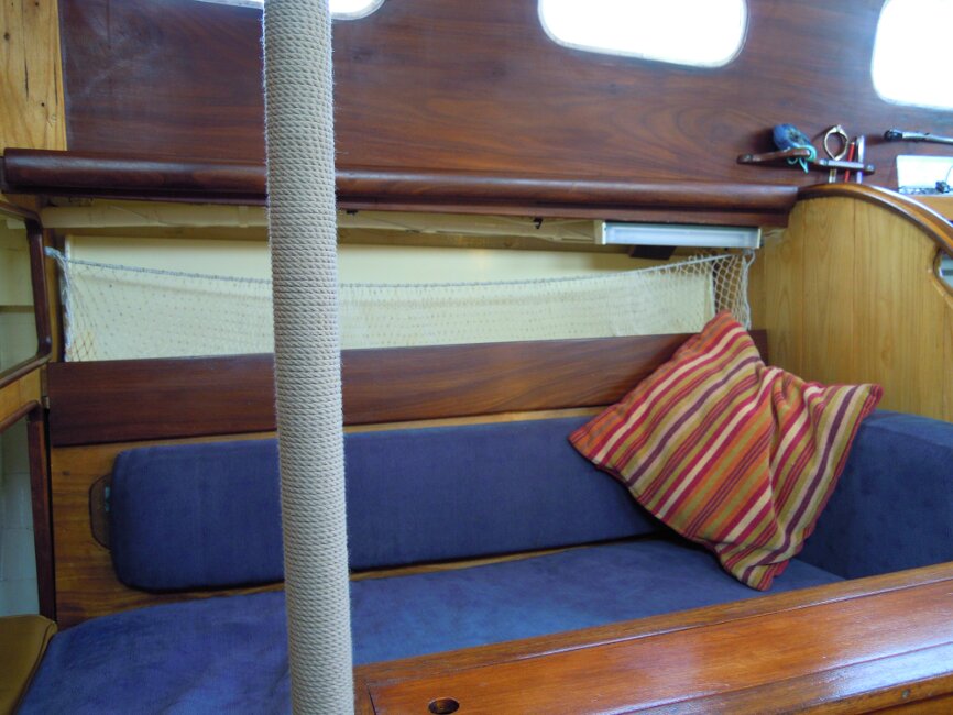 Wooden Classic 29 foot Bermudan Sloopfor sale Starboard side berth - close up - Owner's photo