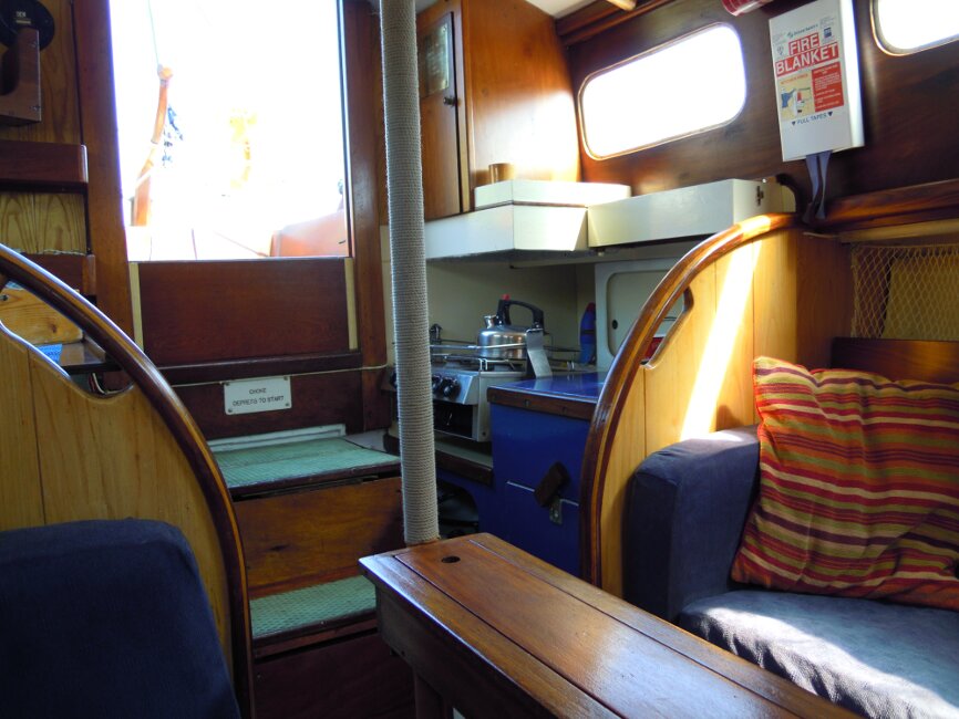 Wooden Classic 29 foot Bermudan Sloopfor sale Galley - on port side  - Owner's photo