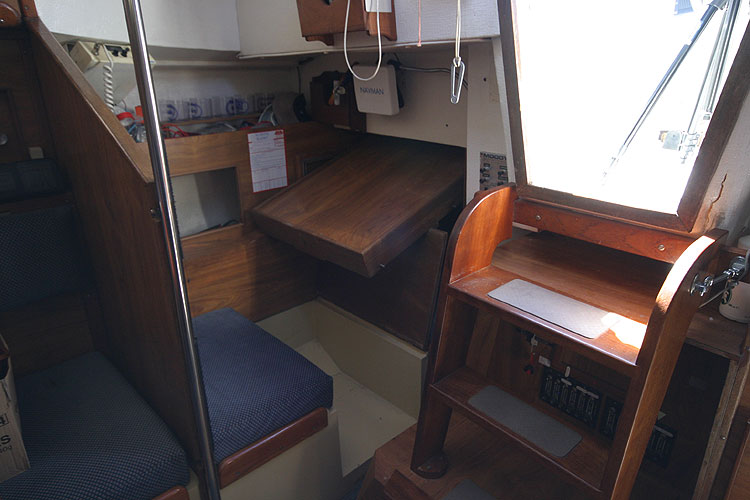 Moody 30for sale Nav Station - converts to quarterberth, see previous pic