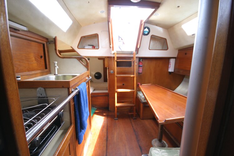 Colvic UFO 27for sale Looking Aft from Forward Cabin Door - 